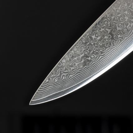 Gudaro - Sæt med 5 damaskus køkkenknive SHIRO + magnetisk knivliste