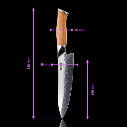 Gudaro - 5-pak damaskus køkkenknive TAKUMI med knivblok og fjerkræsaks