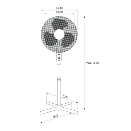 Gulvblæser 45W/230V antik sort