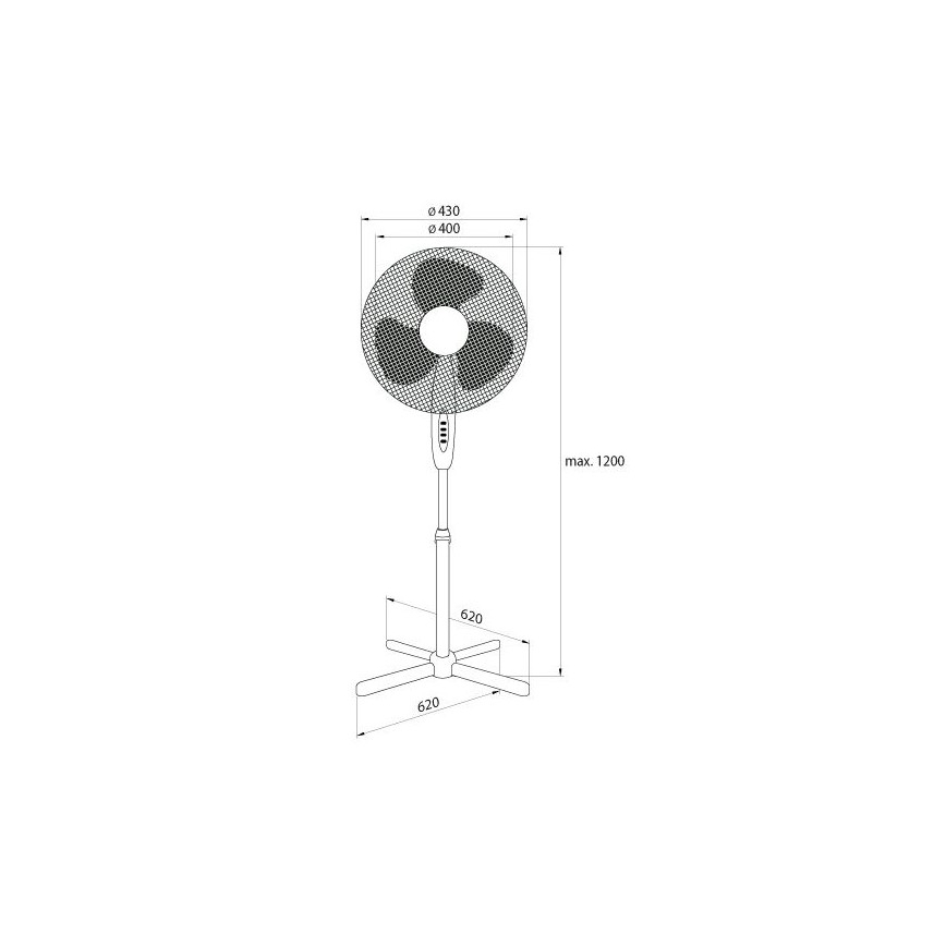Gulvblæser 45W/230V antik sort