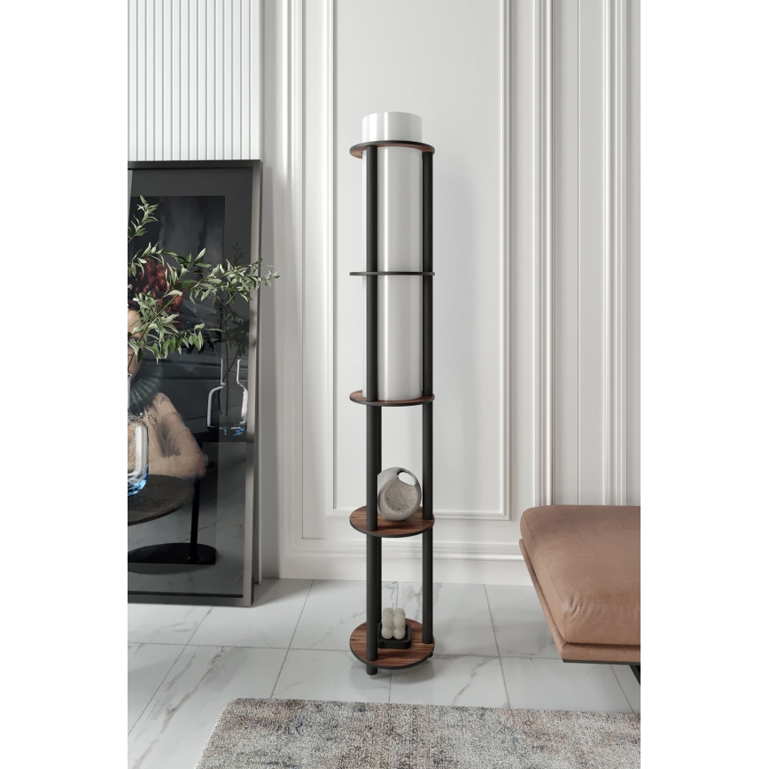 Gulvlampa med hyllor NOTO 1xE27/40W/230V brun/svart