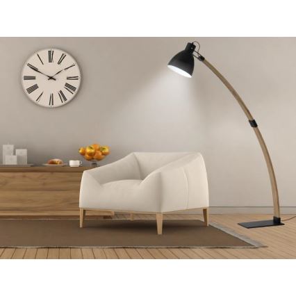 Gulvlampe 1xE27/60W/230V asketræ/sort
