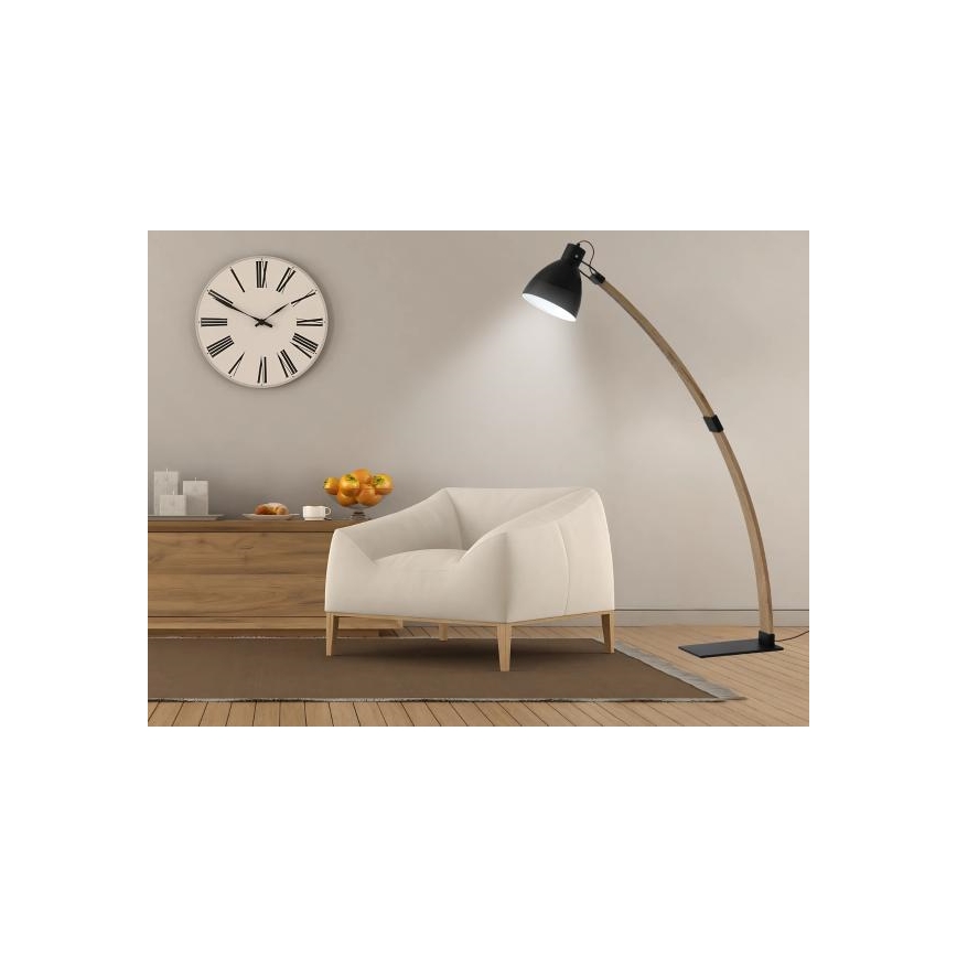 Gulvlampe 1xE27/60W/230V asketræ/sort