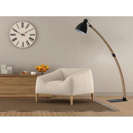 Gulvlampe 1xE27/60W/230V asketræ/sort