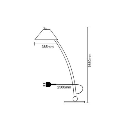 Gulvlampe 1xE27/60W/230V massivt/ask