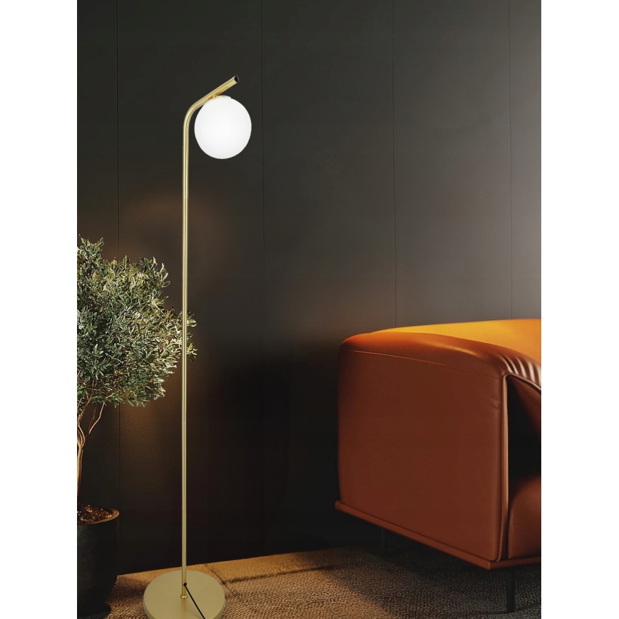 Gulvlampe 1xG9/40W/230V guld/hvid