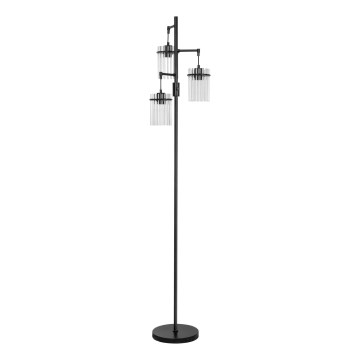 Gulvlampe 3xE27/60W/230V sort/transparent