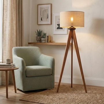 Gulvlampe AIDA 1xE27/15W/230V egetræ/raffia