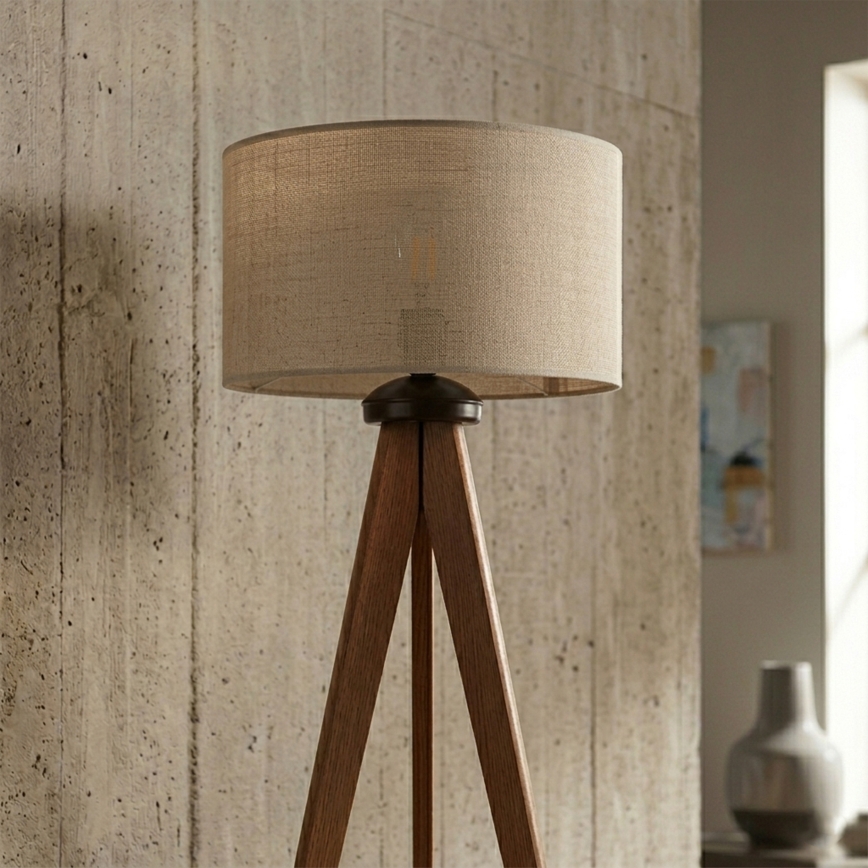 Gulvlampe AIDA 1xE27/15W/230V egetræ/raffia
