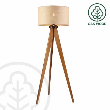 Gulvlampe AIDA 1xE27/15W/230V egetræ/raffia