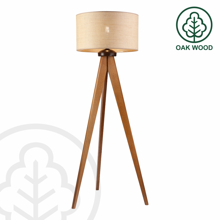 Gulvlampe AIDA 1xE27/15W/230V egetræ/raffia