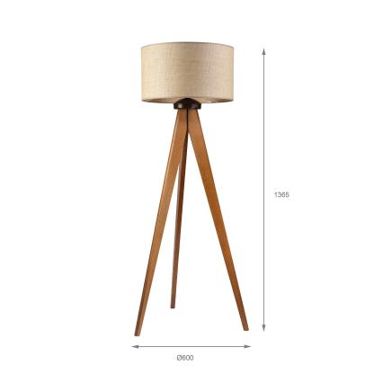 Gulvlampe AIDA 1xE27/15W/230V egetræ/raffia