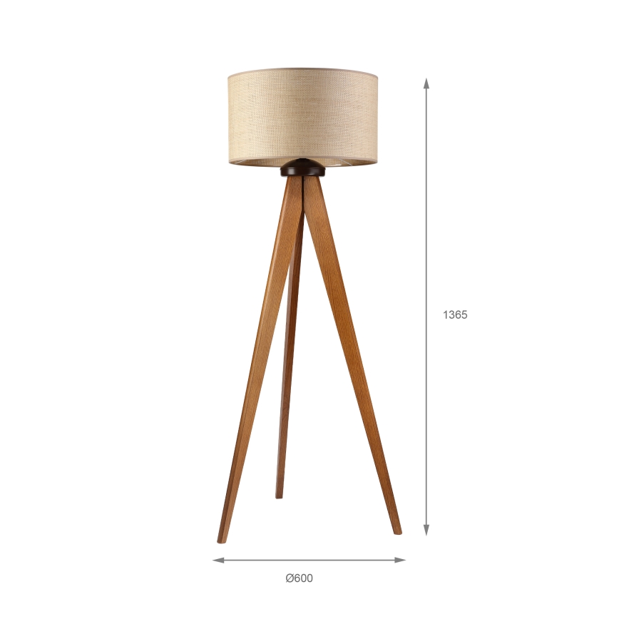 Gulvlampe AIDA 1xE27/15W/230V egetræ/raffia