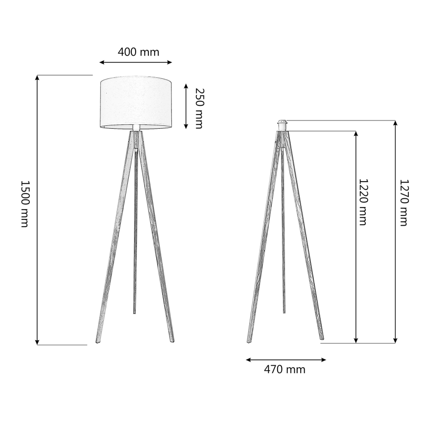 Gulvlampe ALBA 1xE27/15W/230V cremefarvet/eg
