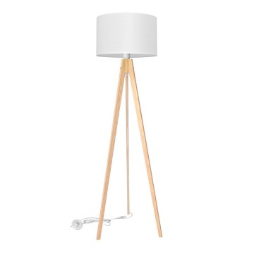 Gulvlampe ALBA 1xE27/15W/230V hvid/fyrretræ