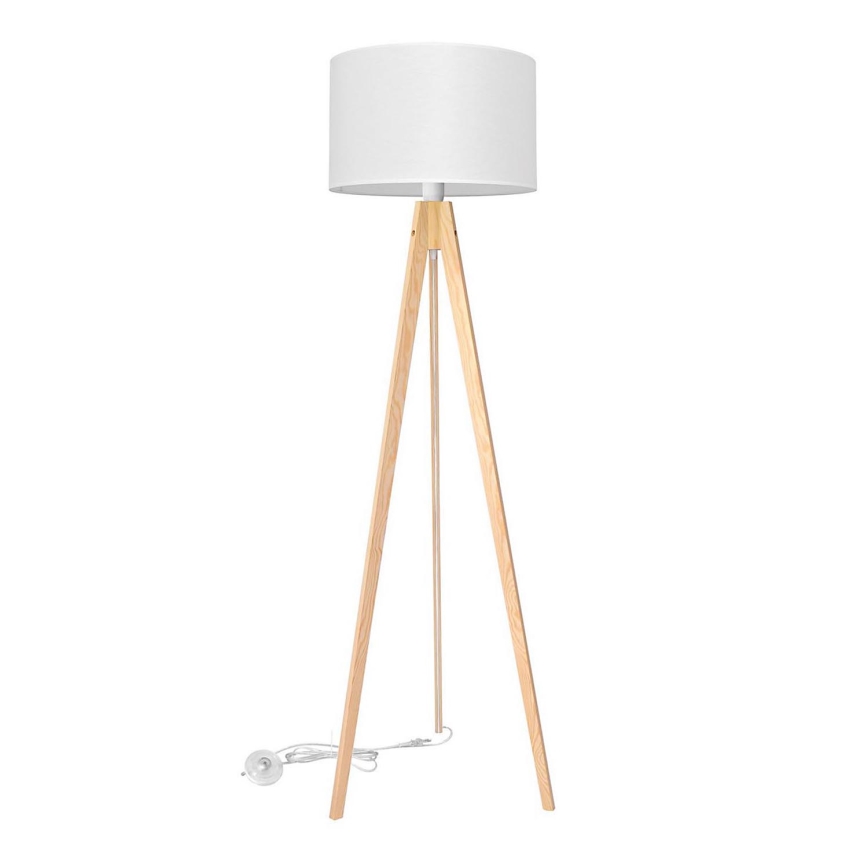 Gulvlampe ALBA 1xE27/15W/230V hvid/fyrretræ