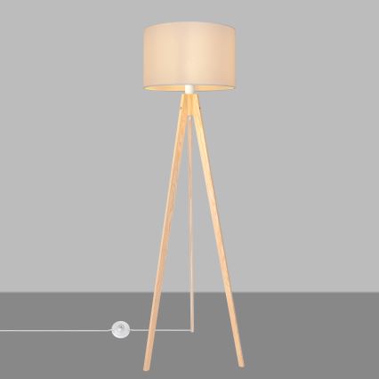 Gulvlampe ALBA 1xE27/15W/230V hvid/fyrretræ