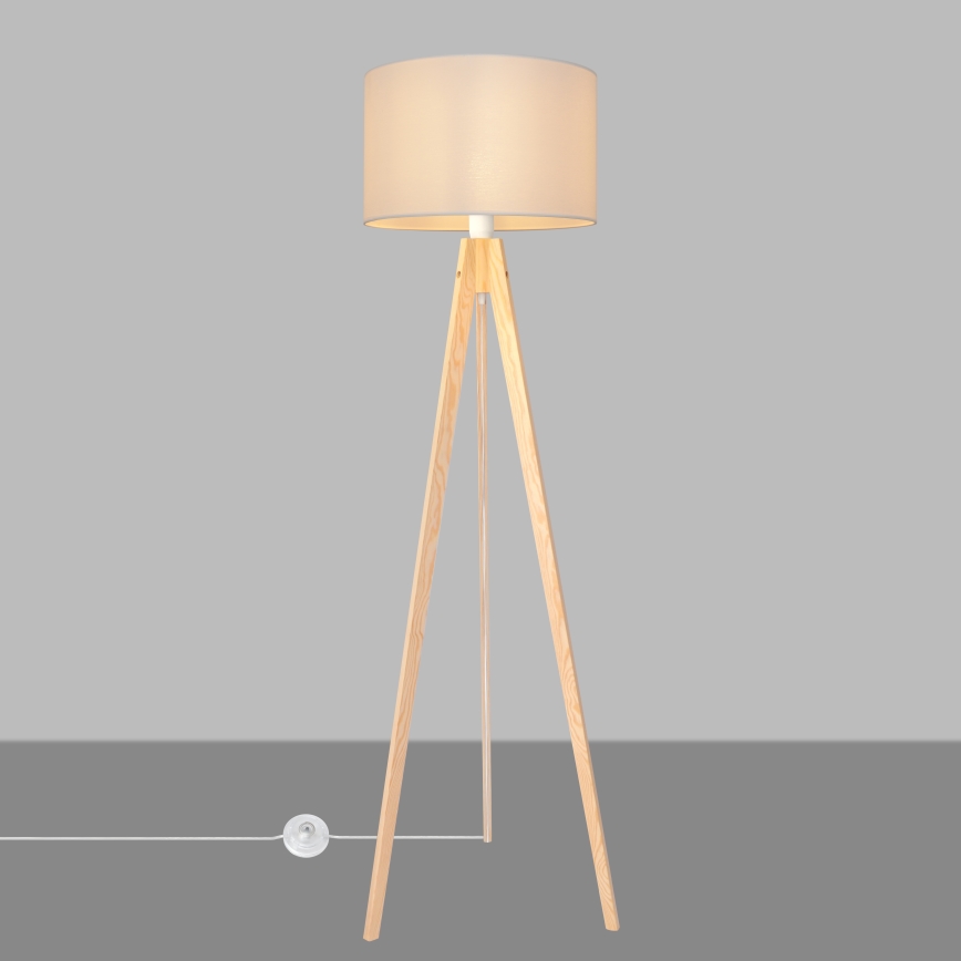 Gulvlampe ALBA 1xE27/15W/230V hvid/fyrretræ