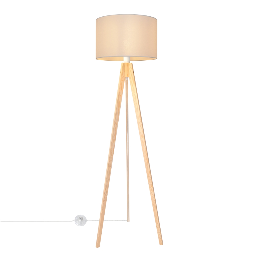 Gulvlampe ALBA 1xE27/15W/230V hvid/fyrretræ