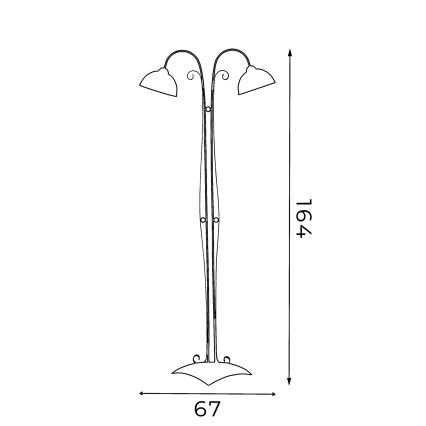 Gulvlampe ANTICA 2xE27/60W/230V
