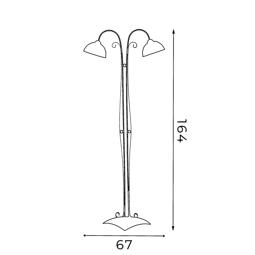 Gulvlampe ANTICA 2xE27/60W/230V