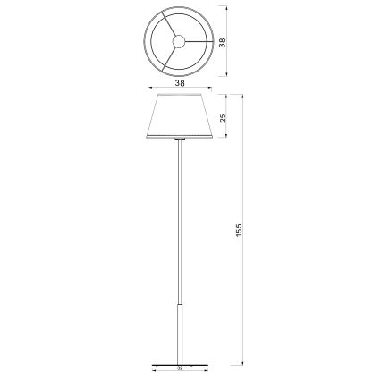 Gulvlampe ARDEN 1xE27/15W/230V beige
