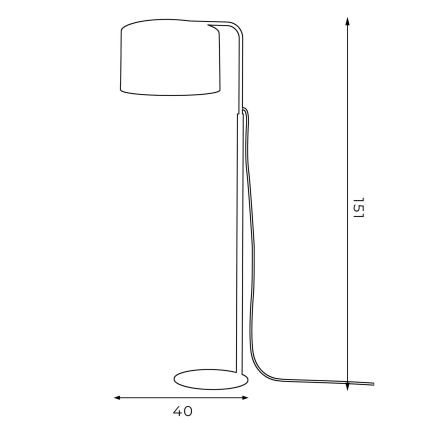 Gulvlampe ARDEN 1xE27/60W/230V hvid/gylden