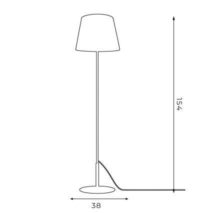 Gulvlampe ARDEN 1xE27/60W/230V hvid/gylden