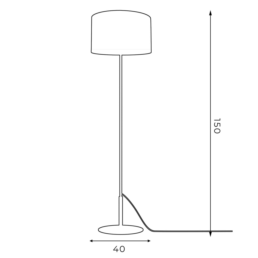 Gulvlampe ARDEN 1xE27/60W/230V sort/gylden