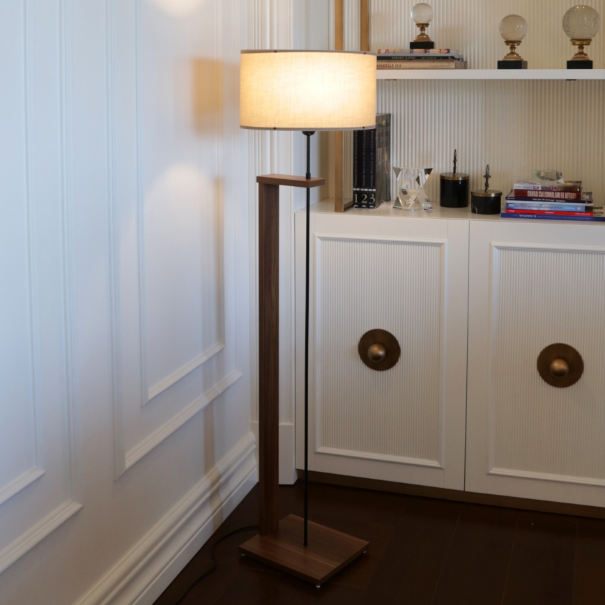 Gulvlampe AYD 1xE27/40W/230V beige/brun