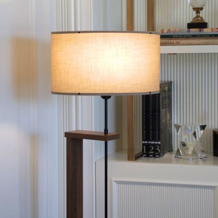 Gulvlampe AYD 1xE27/40W/230V beige/brun