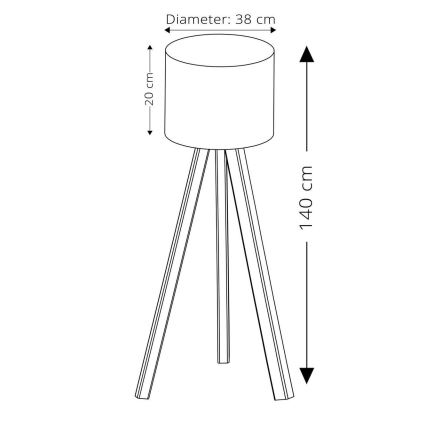Gulvlampe AYD 1xE27/40W/230V blå/beige