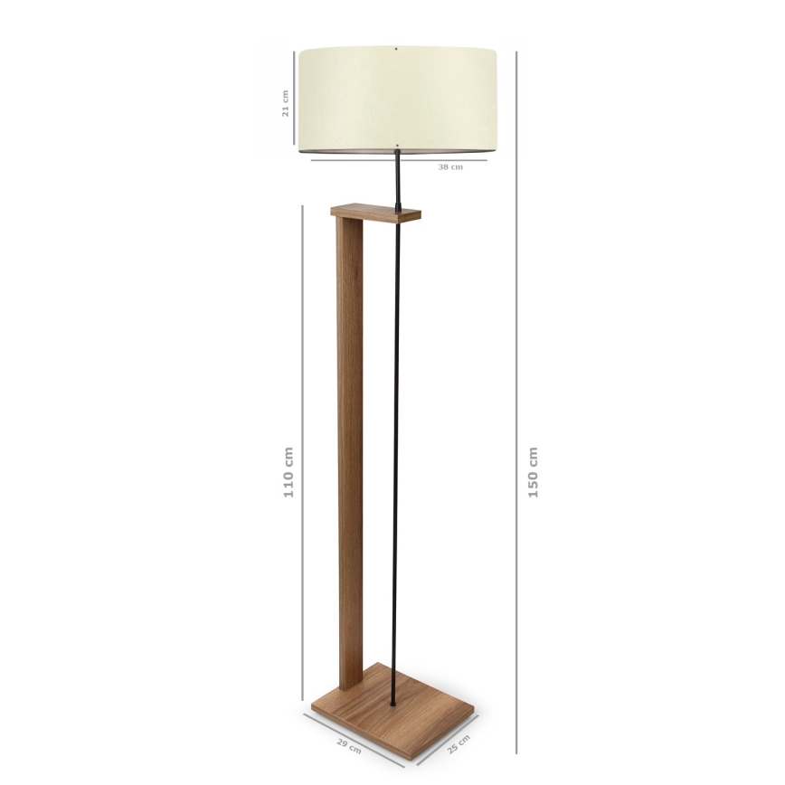 Gulvlampe AYD 1xE27/40W/230V brun/creme