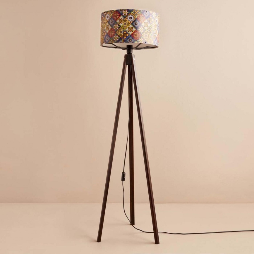 Gulvlampe AYD 1xE27/40W/230V brun/flerfarvet