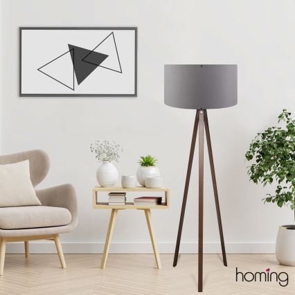 Gulvlampe AYD 1xE27/40W/230V brun/grå