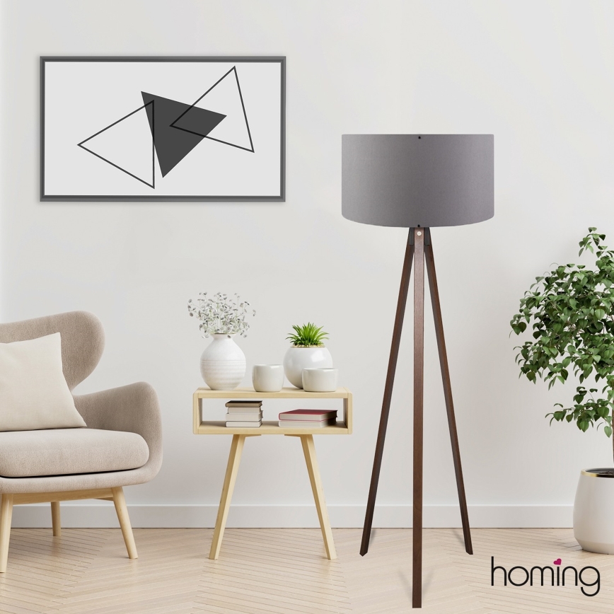 Gulvlampe AYD 1xE27/40W/230V brun/grå