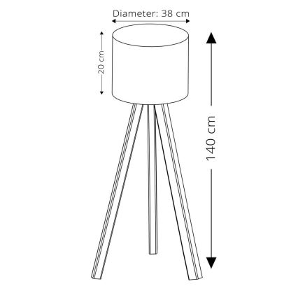 Gulvlampe AYD 1xE27/40W/230V rød/beige