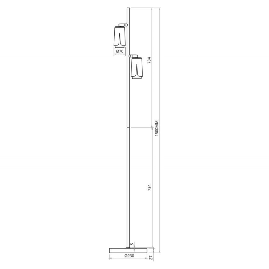 Gulvlampe BLOMST 2xGU10/8W/230V sort