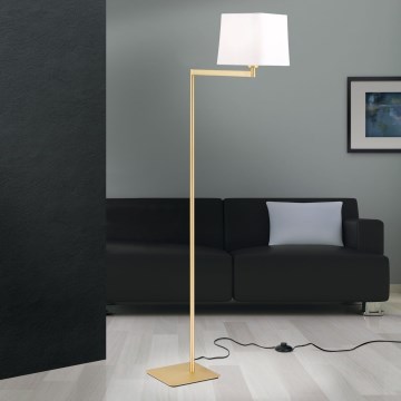 Gulvlampe CARLTON 1xE27/40W/230V hvid/guldfarvet