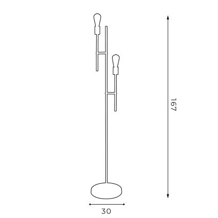 Gulvlampe CARTAGO 2xE27/60W/230V sort