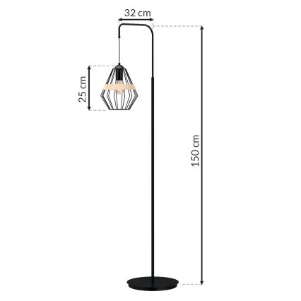 Gulvlampe CLIF 1xE27/60W/230V