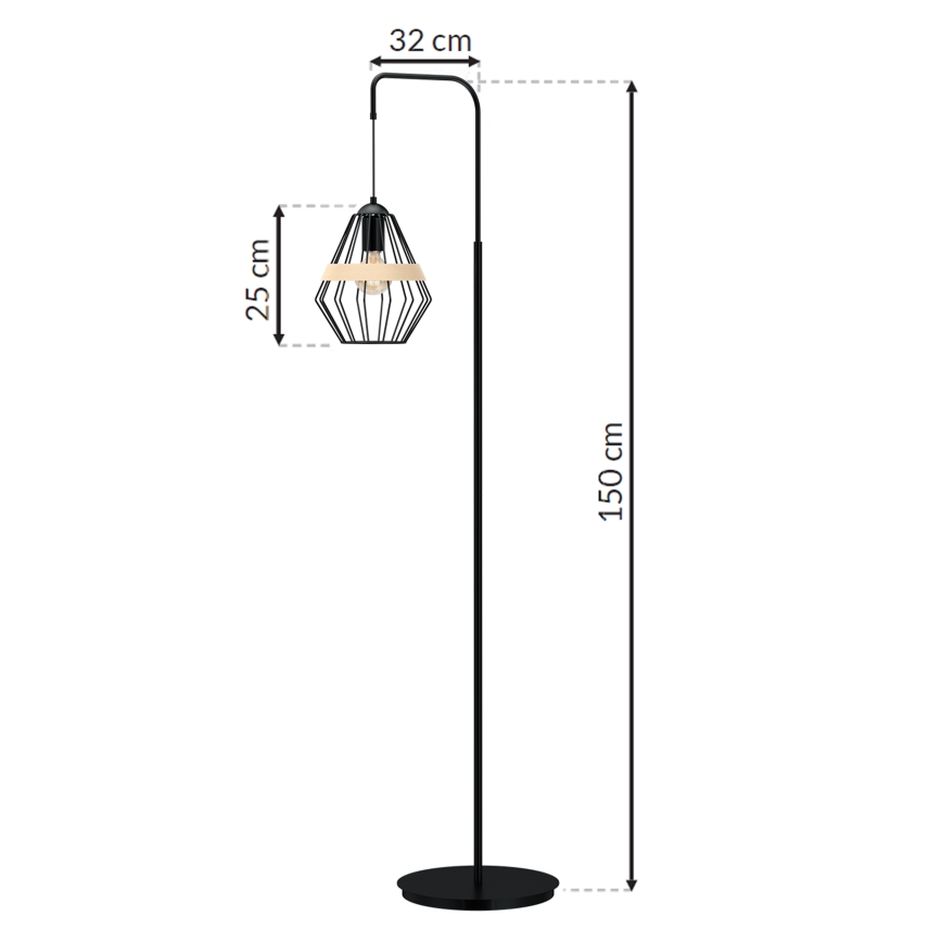 Gulvlampe CLIF 1xE27/60W/230V
