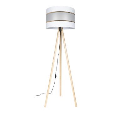 Gulvlampe CORAL 1xE27/60W/230V beige/hvid/guld