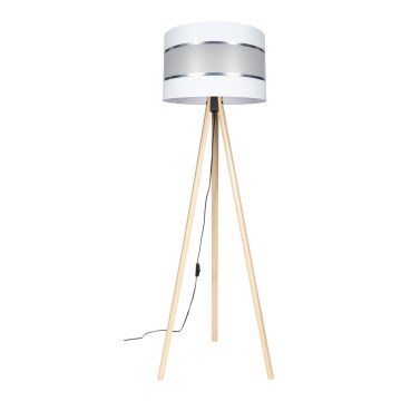 Gulvlampe CORAL 1xE27/60W/230V beige/hvid/mat krom