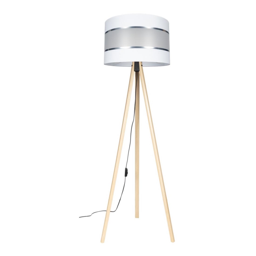 Gulvlampe CORAL 1xE27/60W/230V beige/hvid/mat krom