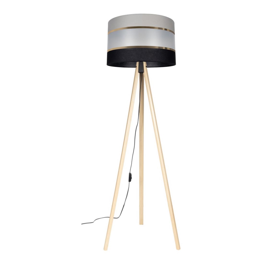 Gulvlampe CORAL 1xE27/60W/230V beige/sort/grå/guld