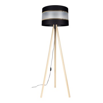 Gulvlampe CORAL 1xE27/60W/230V beige/sort/guld