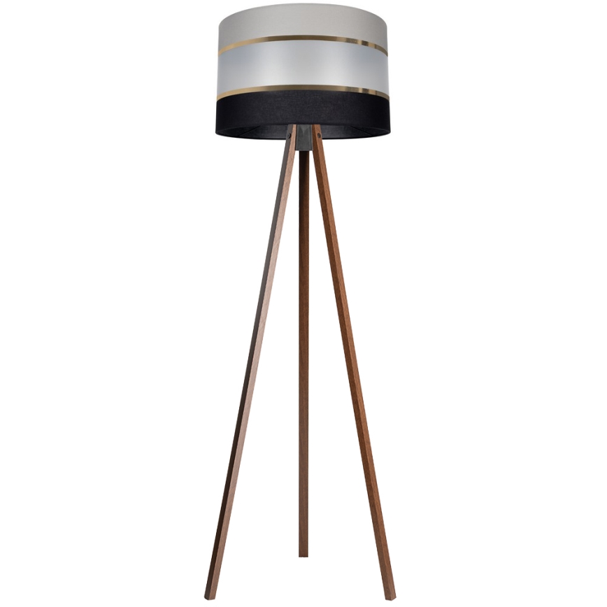 Gulvlampe CORAL 1xE27/60W/230V brun/sort/grå/guldfarvet