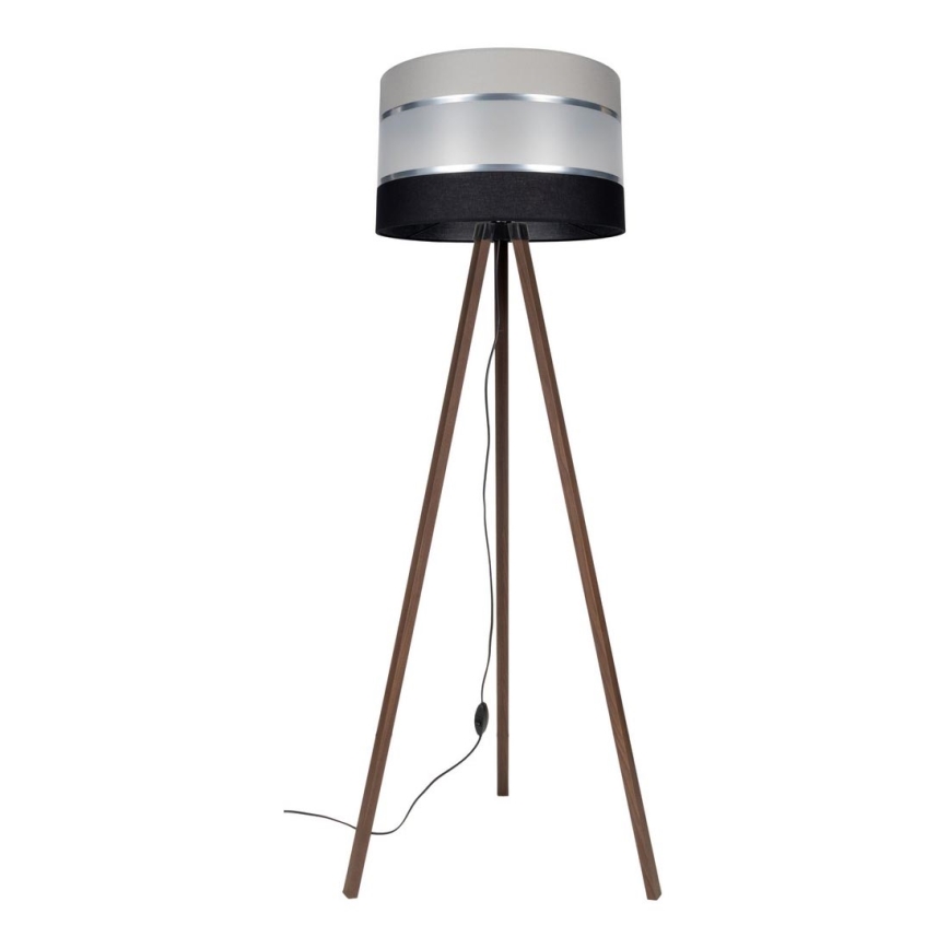 Gulvlampe CORAL 1xE27/60W/230V brun/sort/grå/mat krom