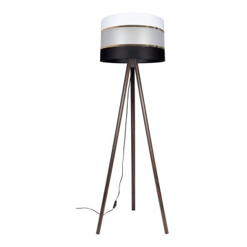 Gulvlampe CORAL 1xE27/60W/230V brun/sort/hvid/guldfarvet